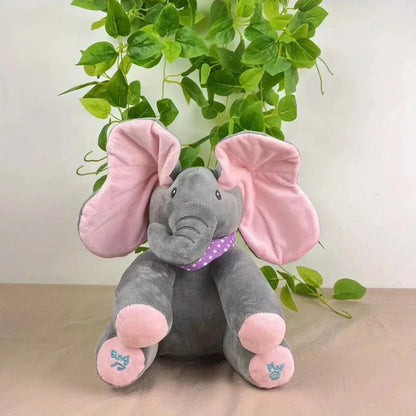 /Hide-and-seek Elephant Plush Toy Baby Hide-and-seek Game Toy Singing Interactive Musical Toys Gifts...