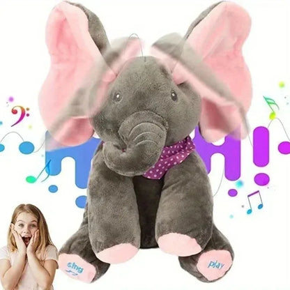 /Hide-and-seek Elephant Plush Toy Baby Hide-and-seek Game Toy Singing Interactive Musical Toys Gifts...