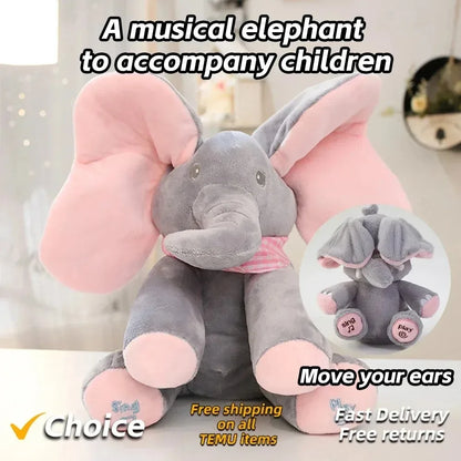 /Hide-and-seek Elephant Plush Toy Baby Hide-and-seek Game Toy Singing Interactive Musical Toys Gifts...