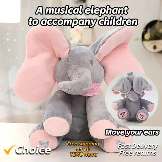 /Hide-and-seek Elephant Plush Toy Baby Hide-and-seek Game Toy Singing Interactive Musical Toys Gifts...